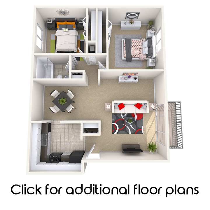 2 bedroom apartment floor plans in East Lansing, MI near Michigan State University | The Pines